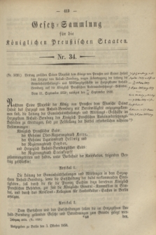 Gesetz-Sammlung für die Königlichen Preußischen Staaten. 1850, Nr. 34 (3 Oktober)