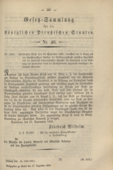 Gesetz-Sammlung für die Königlichen Preußischen Staaten. 1850, Nr. 40 (17 Dezember)