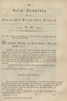 Gesetz-Sammlung für die Königlichen Preußischen Staaten. 1850, Nr. 42 (21 Dezember)