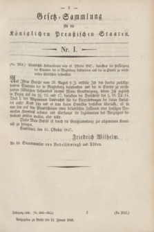 Gesetz-Sammlung für die Königlichen Preußischen Staaten. 1848, Nr. 1 (11 Januar)