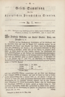 Gesetz-Sammlung für die Königlichen Preußischen Staaten. 1848, Nr. 7 (14 März)