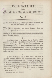 Gesetz-Sammlung für die Königlichen Preußischen Staaten. 1848, Nr. 10 (6 April)