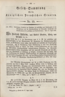 Gesetz-Sammlung für die Königlichen Preußischen Staaten. 1848, Nr. 15 (17 April)