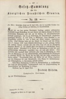 Gesetz-Sammlung für die Königlichen Preußischen Staaten. 1848, Nr. 19 (27 April)