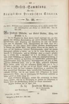 Gesetz-Sammlung für die Königlichen Preußischen Staaten. 1848, Nr. 20 (4 Mai)