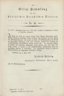 Gesetz-Sammlung für die Königlichen Preußischen Staaten. 1848, Nr. 21 (8 Mai)
