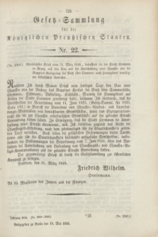 Gesetz-Sammlung für die Königlichen Preußischen Staaten. 1848, Nr. 22 (18 Mai)