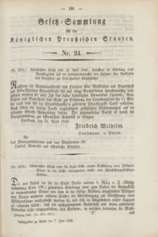 Gesetz-Sammlung für die Königlichen Preußischen Staaten. 1848, Nr. 24 (7 Juni)