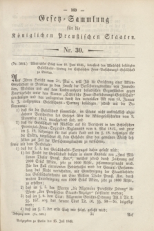 Gesetz-Sammlung für die Königlichen Preußischen Staaten. 1848, Nr. 30 (15 Juli)