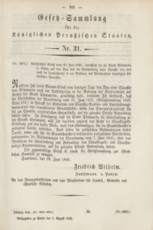 Gesetz-Sammlung für die Königlichen Preußischen Staaten. 1848, Nr. 31 (1 August)