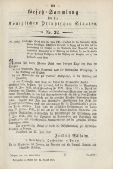Gesetz-Sammlung für die Königlichen Preußischen Staaten. 1848, Nr. 32 (12 August)
