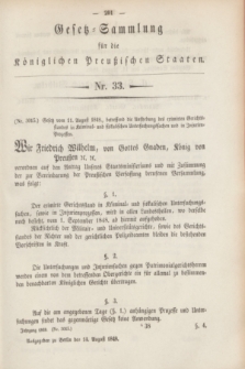 Gesetz-Sammlung für die Königlichen Preußischen Staaten. 1848, Nr. 33 (14 August)