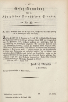 Gesetz-Sammlung für die Königlichen Preußischen Staaten. 1848, Nr. 35 (24 August)