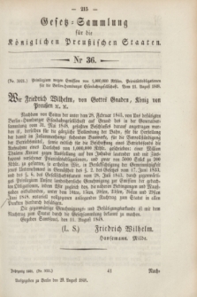 Gesetz-Sammlung für die Königlichen Preußischen Staaten. 1848, Nr. 36 (29 August)