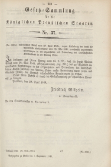 Gesetz-Sammlung für die Königlichen Preußischen Staaten. 1848, Nr. 37 (1 September)