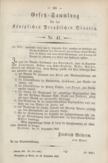 Gesetz-Sammlung für die Königlichen Preußischen Staaten. 1848, Nr. 41 (24 September)