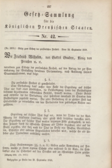 Gesetz-Sammlung für die Königlichen Preußischen Staaten. 1848, Nr. 42 (28 September)