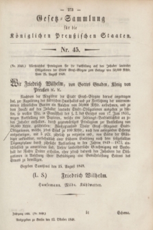 Gesetz-Sammlung für die Königlichen Preußischen Staaten. 1848, Nr. 45 (12 Oktober)