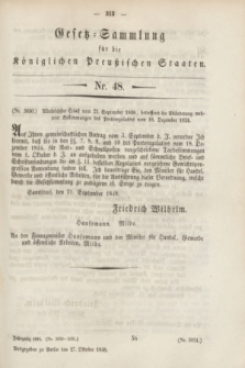 Gesetz-Sammlung für die Königlichen Preußischen Staaten. 1848, Nr. 48 (27 Oktober)