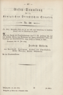Gesetz-Sammlung für die Königlichen Preußischen Staaten. 1848, Nr. 50 (3 November)