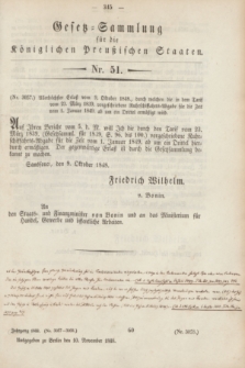Gesetz-Sammlung für die Königlichen Preußischen Staaten. 1848, Nr. 51 (10 November)