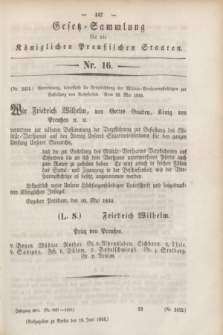Gesetz-Sammlung für die Königlichen Preußischen Staaten. 1844, Nr. 16 (18 Juni)