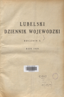 Lubelski Dziennik Wojewódzki. R.10, Skorowidz alfabetyczny do Lubelskiego Dziennika Wojewódzkiego za rok 1929