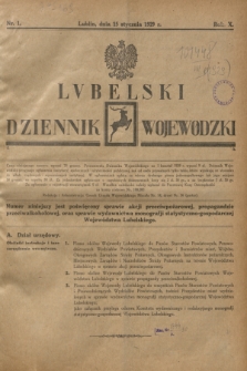 Lubelski Dziennik Wojewódzki. R.10, nr 1 (15 stycznia 1929) + wkładka