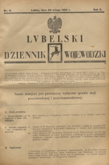 Lubelski Dziennik Wojewódzki. R.10, nr 5 (20 lutego 1929)