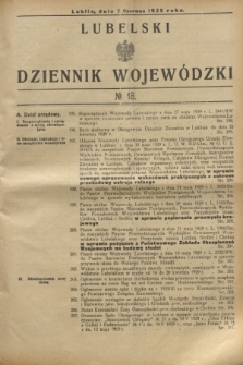 Lubelski Dziennik Wojewódzki. [R.10], № 18 (7 czerwca 1929)