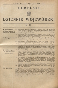 Lubelski Dziennik Wojewódzki. [R.10], № 36 (4 listopada 1929)