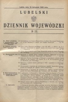 Lubelski Dziennik Wojewódzki. [R.10], № 38 (15 listopada 1929)