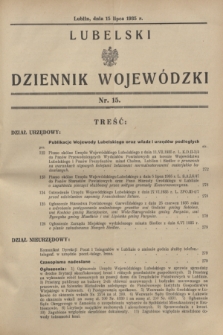 Lubelski Dziennik Wojewódzki. [R.16], nr 15 (15 lipca 1935)