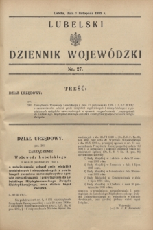 Lubelski Dziennik Wojewódzki. [R.16], nr 27 (7 listopada 1935)