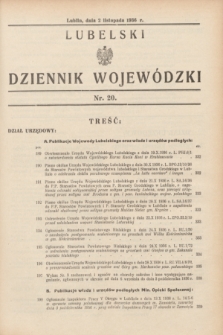 Lubelski Dziennik Wojewódzki. [R.17], nr 20 (2 listopada 1936)