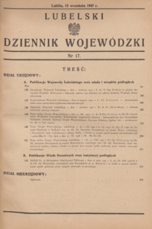 Lubelski Dziennik Wojewódzki. 1947, nr 17 (15 września)