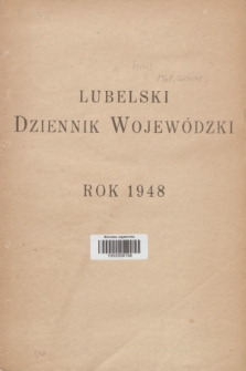 Lubelski Dziennik Wojewódzki. 1948, Skorowidz alfabetyczny do Lubelskiego Dziennika Wojewódzkiego za rok 1948