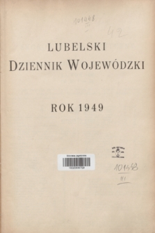 Lubelski Dziennik Wojewódzki. 1949, Skorowidz alfabetyczny do Lubelskiego Dziennika Wojewódzkiego za rok 1949