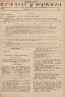 Lubelski Dziennik Wojewódzki. 1949, nr 11 (20 kwietnia)