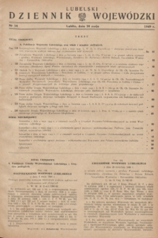 Lubelski Dziennik Wojewódzki. 1949, nr 14 (20 maja)