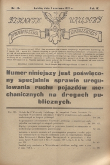 Dziennik Urzędowy Województwa Lubelskiego. R.9, nr 19 (1 czerwca 1928)