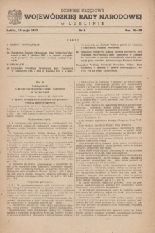 Dziennik Urzędowy Wojewódzkiej Rady Narodowej w Lublinie. 1953, nr 8 (15 maja)