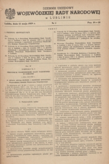 Dziennik Urzędowy Wojewódzkiej Rady Narodowej w Lublinie. 1959, nr 4 (12 maja)