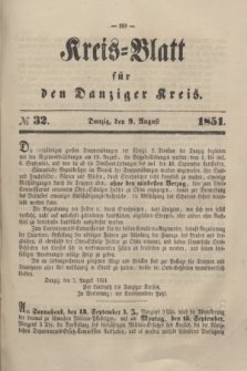 Kreis-Blatt für den Danziger Kreis. 1851, № 32 (9 August)