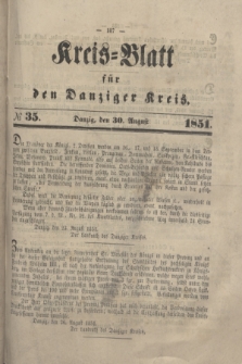 Kreis-Blatt für den Danziger Kreis. 1851, № 35 (30 August)