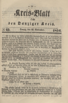 Kreis-Blatt für den Danziger Kreis. 1854, № 45 (11 November)