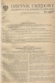 Dziennik Urzędowy Wojewódzkiej Rady Narodowej w Nowym Sączu. 1983, nr 14 (31 grudnia)