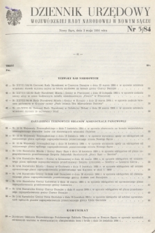 Dziennik Urzędowy Wojewódzkiej Rady Narodowej w Nowym Sączu. 1984, nr 5 (3 maja)