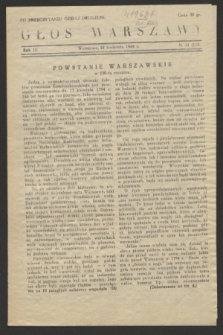Głos Warszawy. R.3, № 31 (18 kwietnia 1944) = № 123