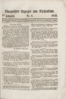 Literarischer Anzeiger zum Kirchenblatt. Jg.1, № 4 ([27 Juni] 1835)